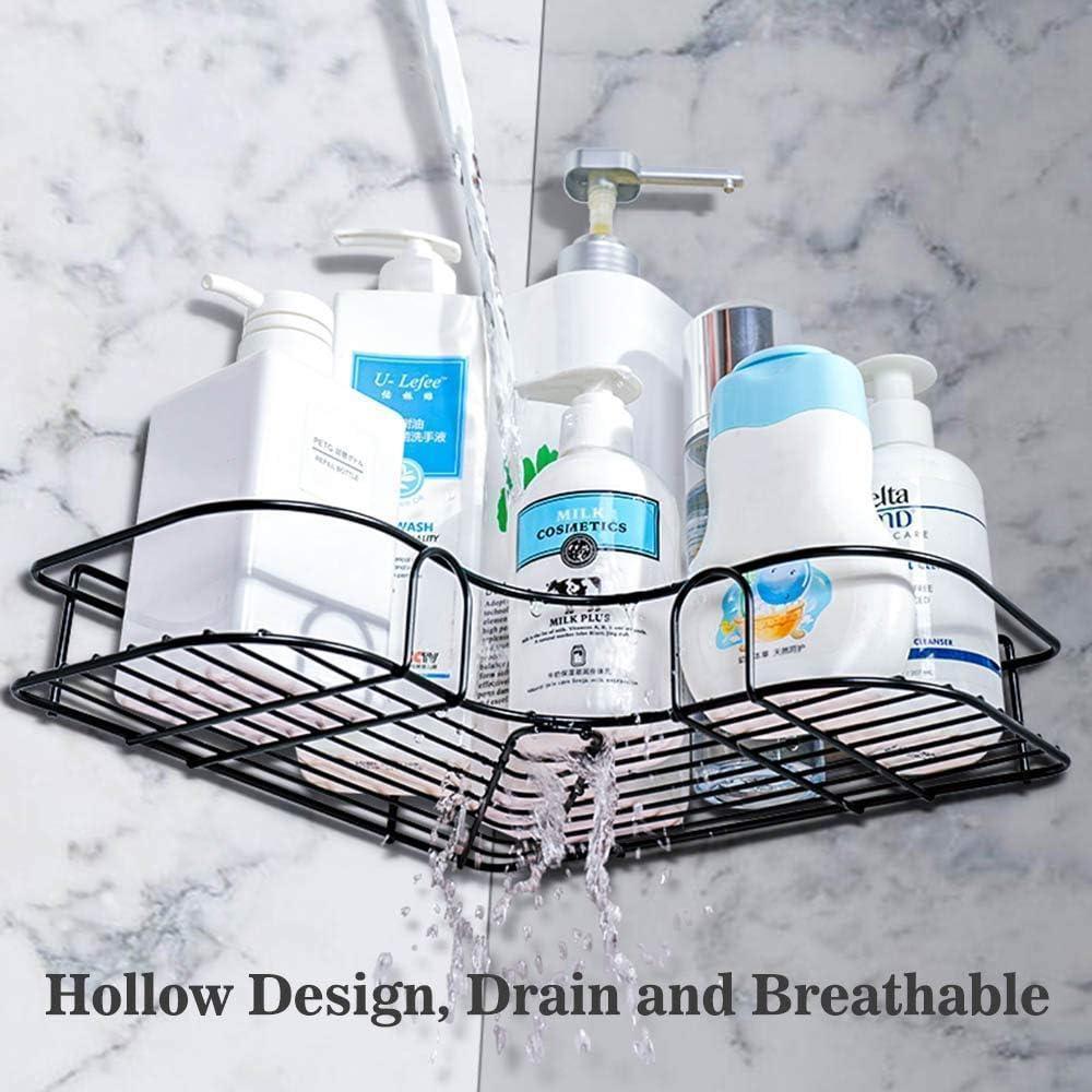 Corner Bathroom Organizer - 2-Tier Metal Storage Rack for Toiletries