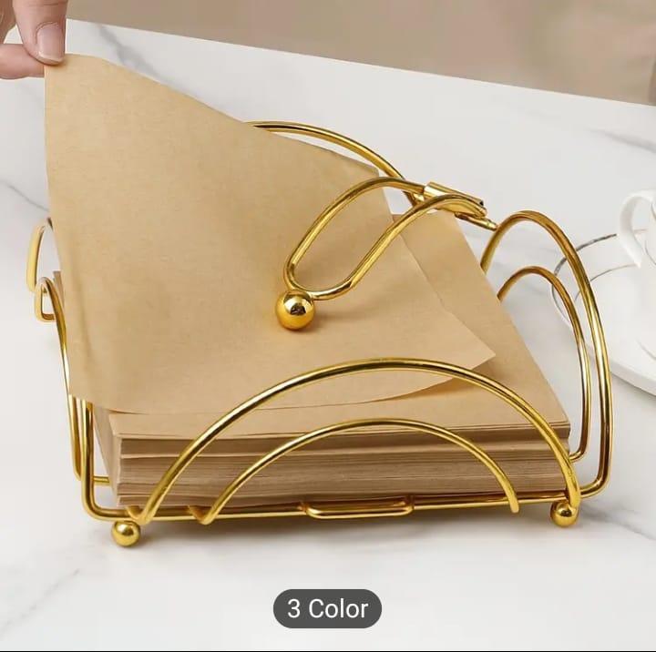 Napkin Holder for Dining Table - Square Shaped with Weighted Arm