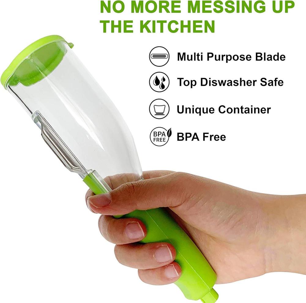 Premium Vegetable Peeler with Built-in Container - Sharp Stainless Steel Blade