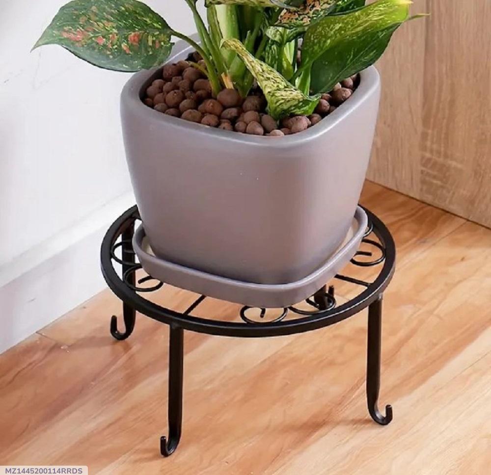 Elegant Golden Metal Plant Stand - Decorative Flower Display Rack