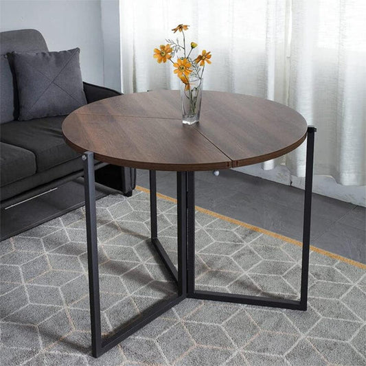 Premium Wood & Iron Nesting Table - Modern Brown Side Table for Living Room