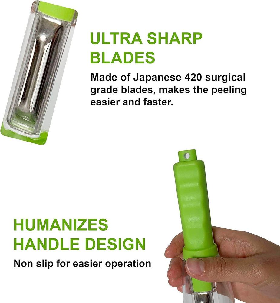 Premium Vegetable Peeler with Built-in Container - Sharp Stainless Steel Blade