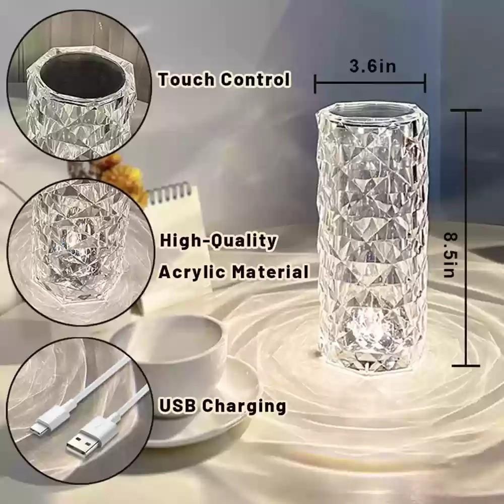 Rechargeable Touch Control LED Table Lamp - USB Charging with Adjustable Brightness