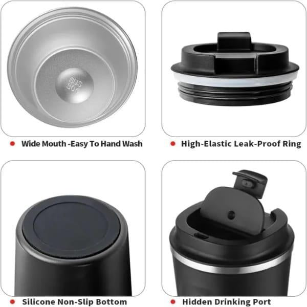 Premium Double Wall Vacuum Travel Coffee Mug - 350ml Insulated Tumbler