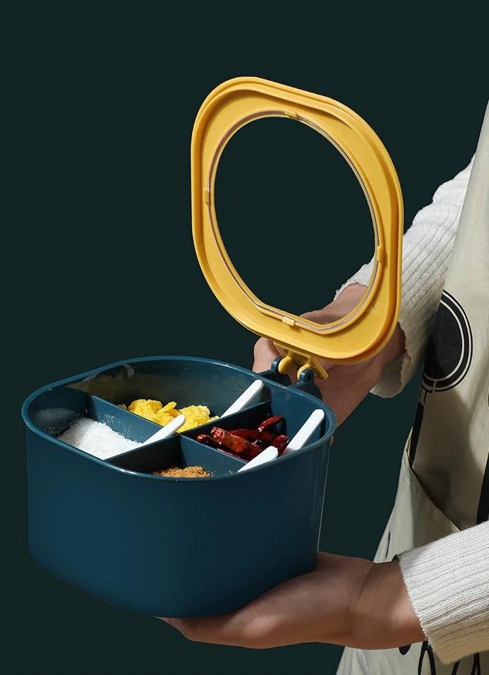 4-in-1 Spice Box with Spoons - Kitchen Organization Set