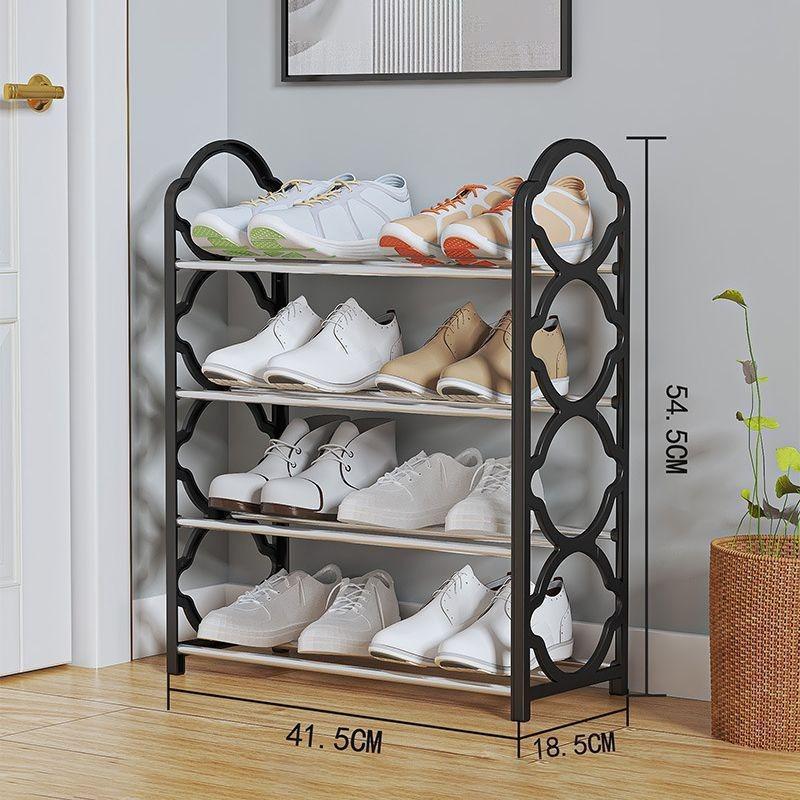 4-Tier Metal Shoe Rack - Multi-Level Shoe Organizer Stand