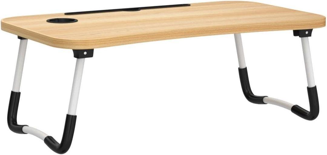 Premium Wooden Laptop Table - Adjustable Portable Desk for Bed, Sofa & Office Use