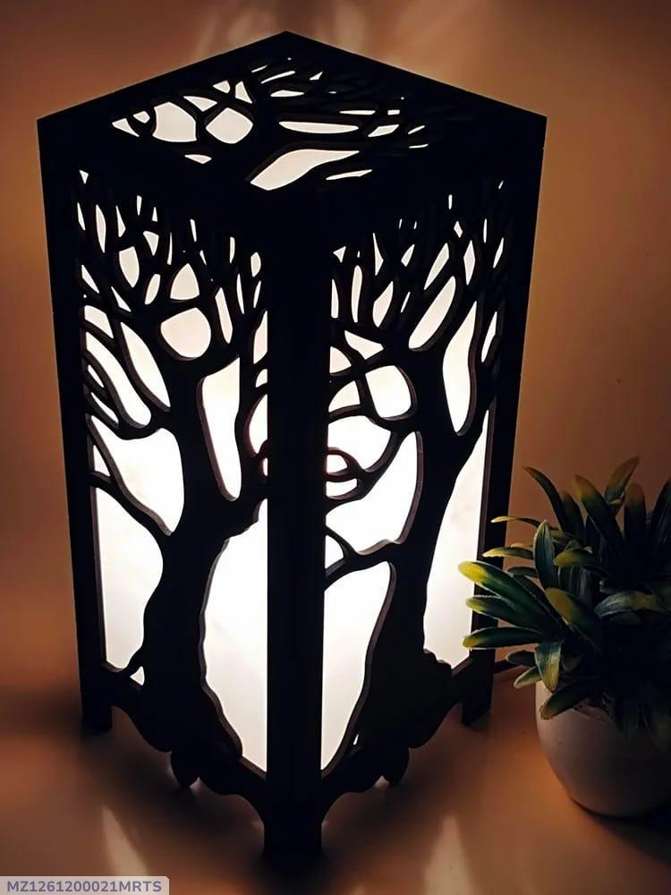 Wooden Side Table Lamp - Modern Bedside Table Light | Home Decor