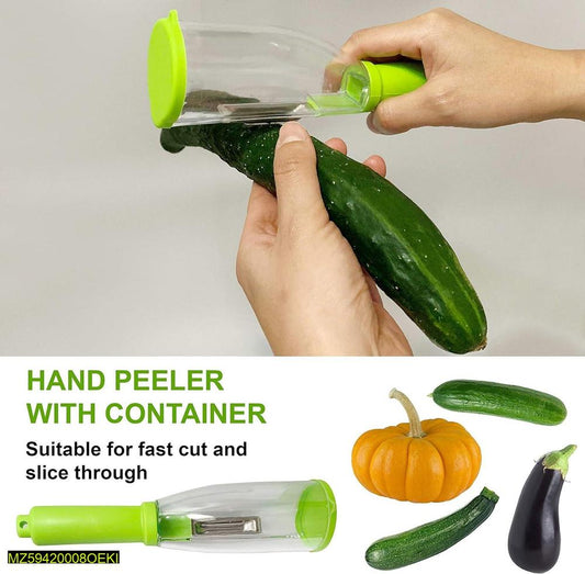 Premium Vegetable Peeler with Built-in Container - Sharp Stainless Steel Blade