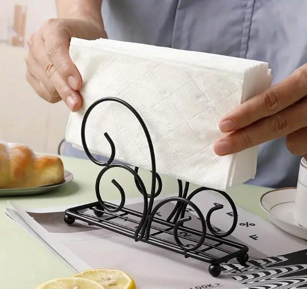 Antique Design Iron Tissue Stand - Vintage Napkin Holder for Kitchen & Dining
