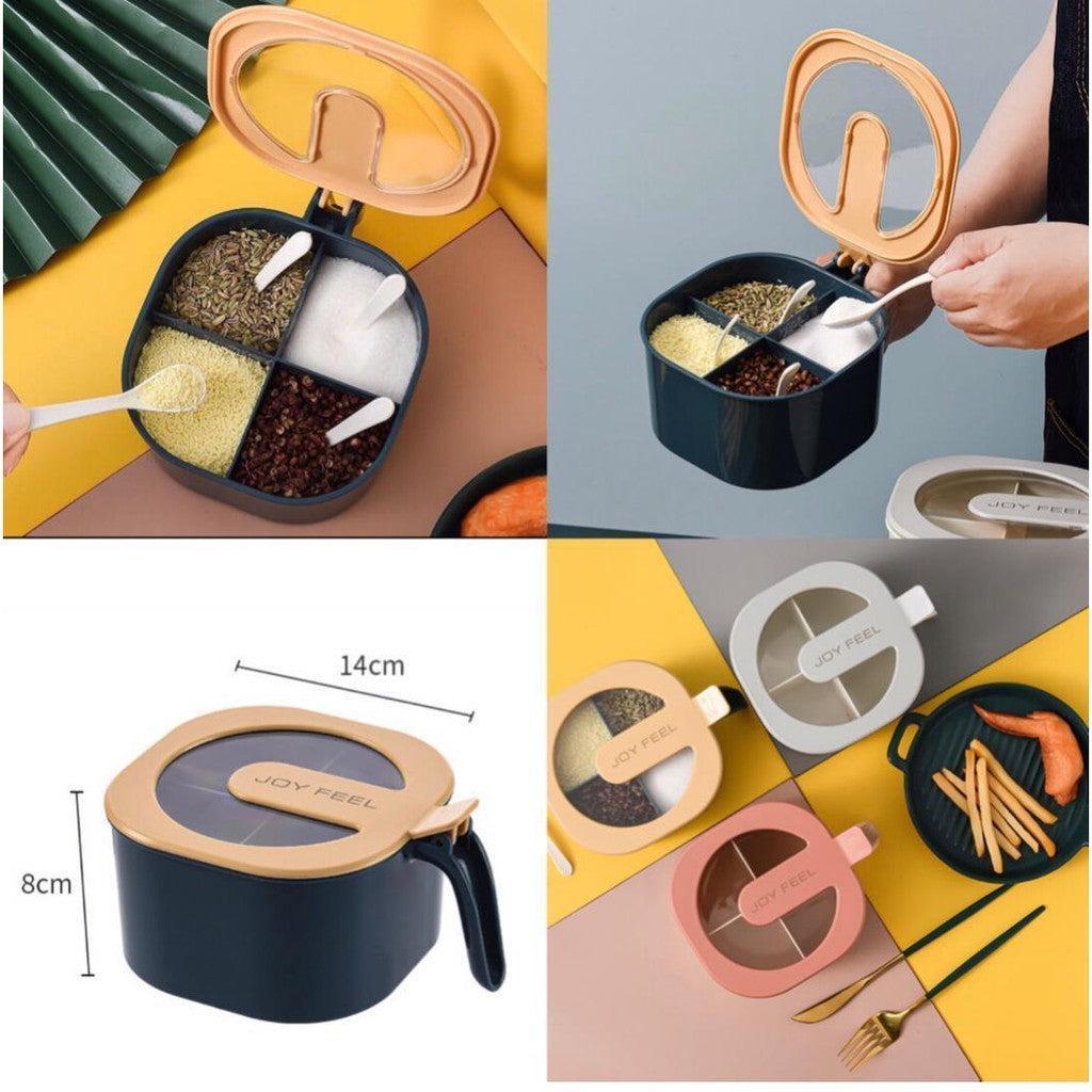 4-in-1 Spice Box with Spoons - Kitchen Organization Set