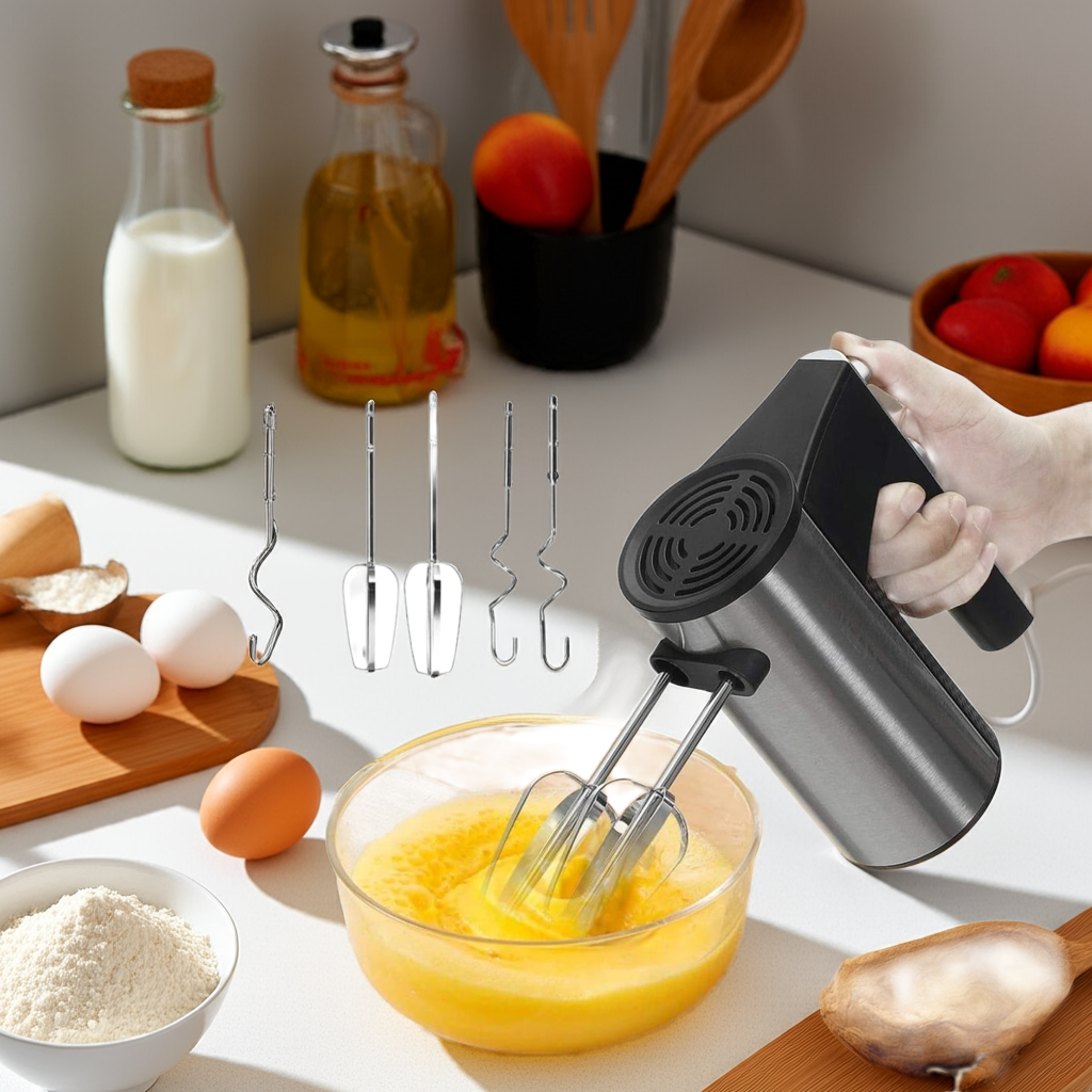 Electric Hand Mixer 450W - 5-Piece Baking Set with Beaters