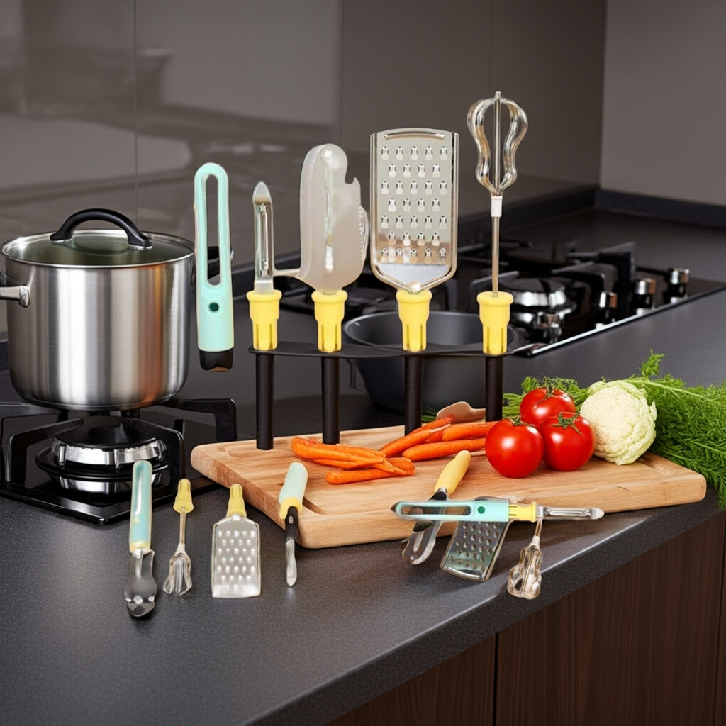 4-Piece Kitchen Accessories Set - Stainless Steel Tools