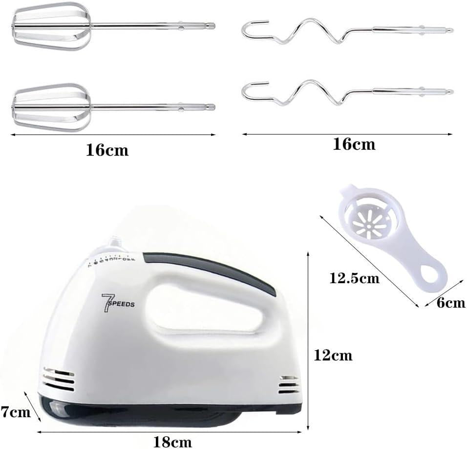 Electric Hand Mixer - Stainless Steel Kitchen Appliance