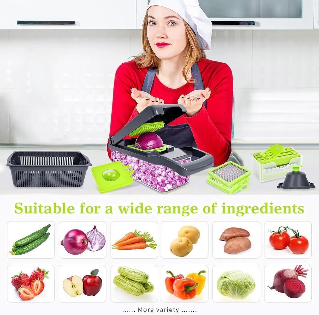 16-Piece Multifunctional Vegetable Cutter Set - Professional Kitchen Slicer