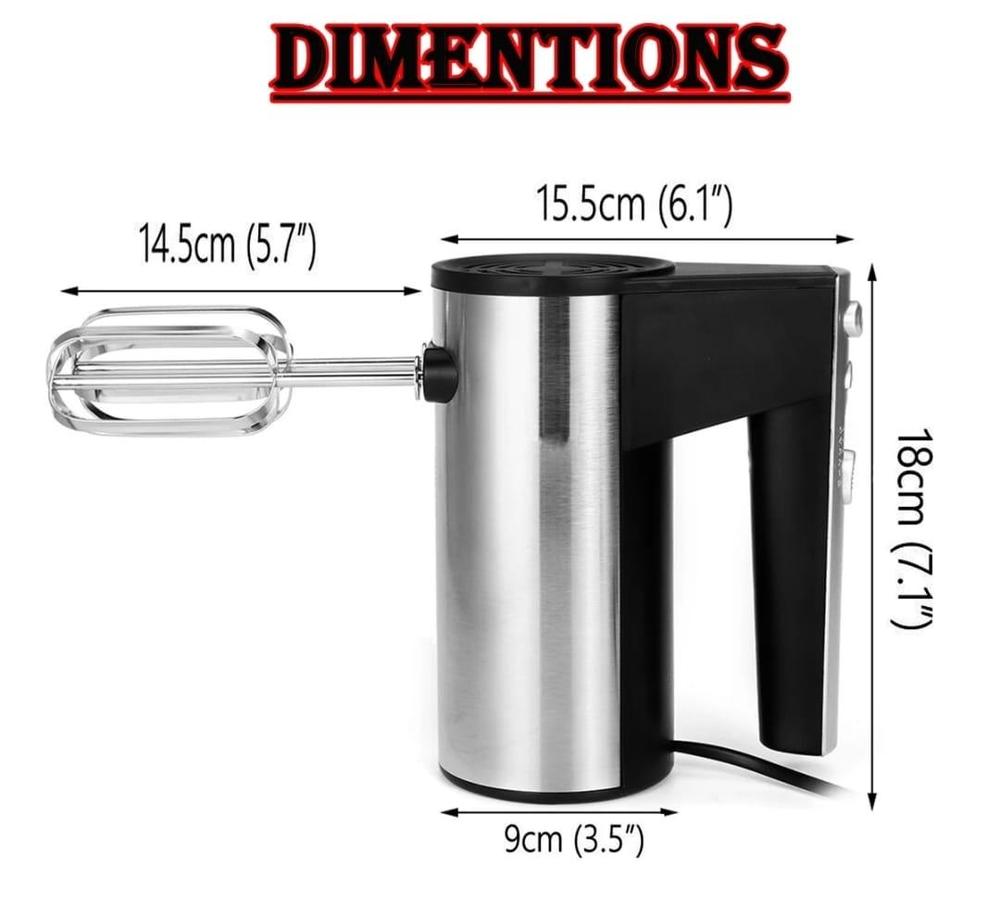 Electric Hand Mixer 450W - 5-Piece Baking Set with Beaters