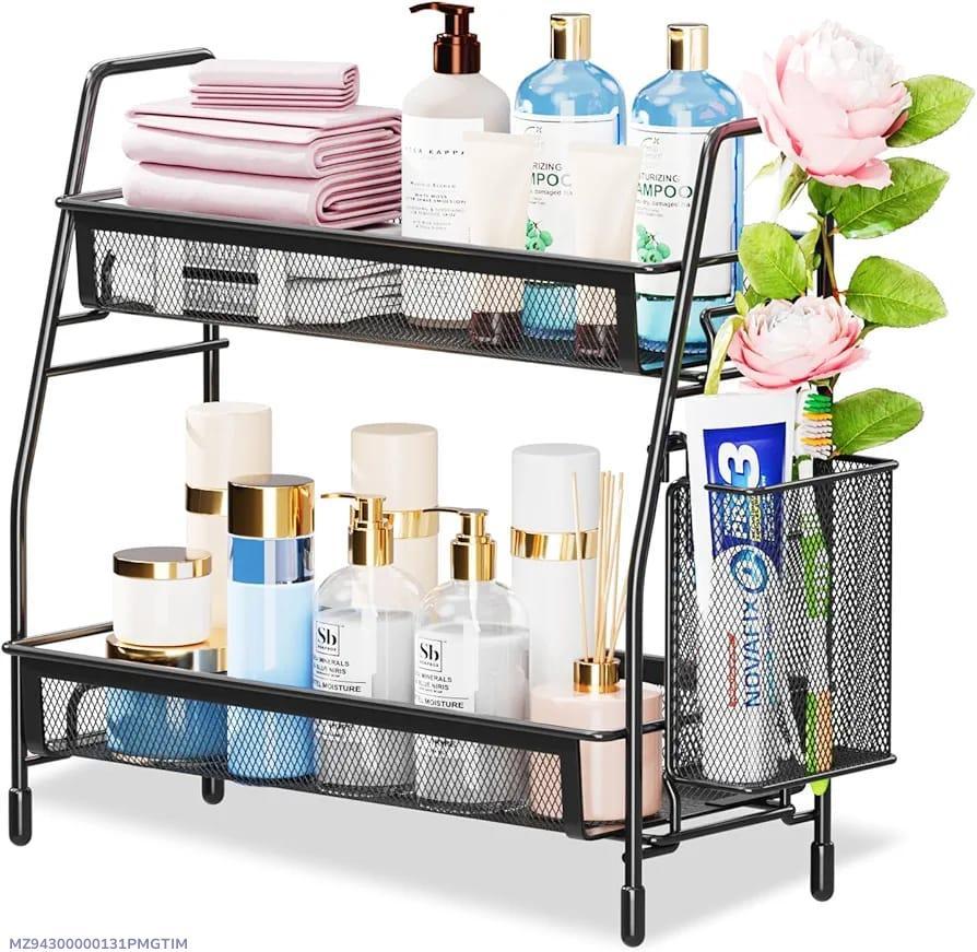 Multi-Purpose 2-Tier Organizer Rack - Bathroom & Office Storage Solution