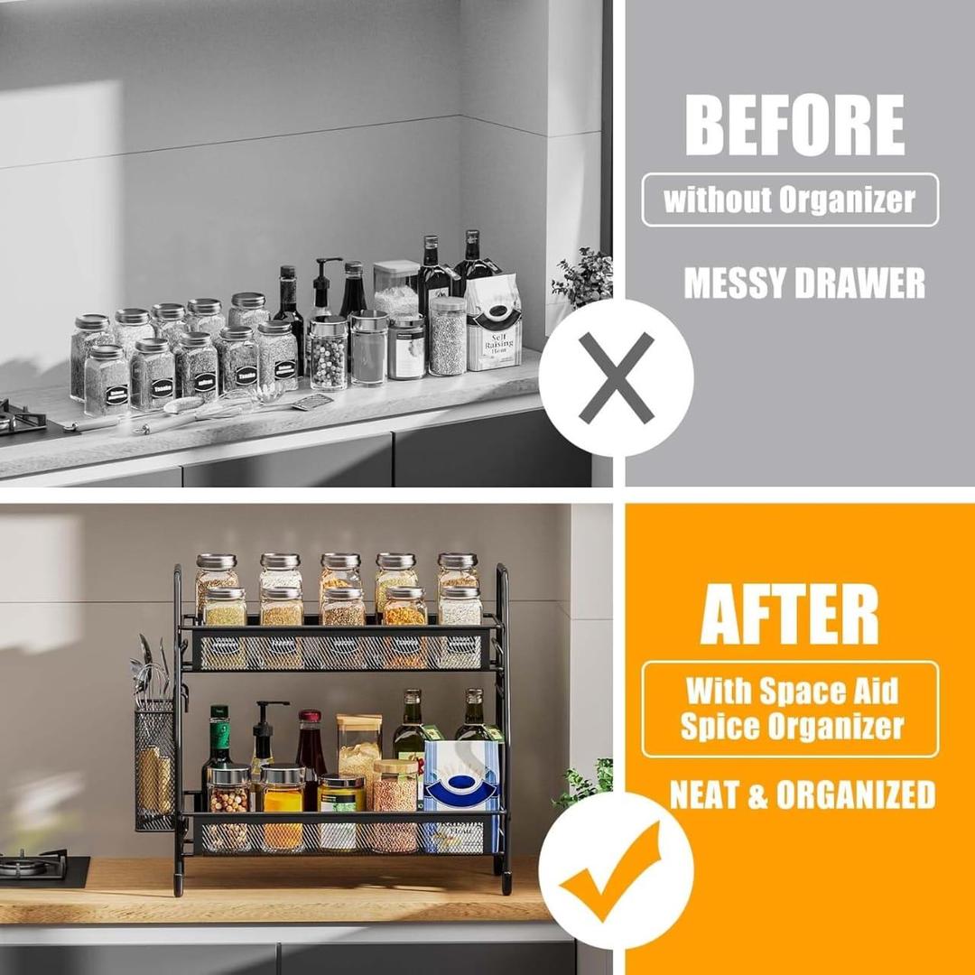 Multi-Purpose 2-Tier Organizer Rack - Bathroom & Office Storage Solution