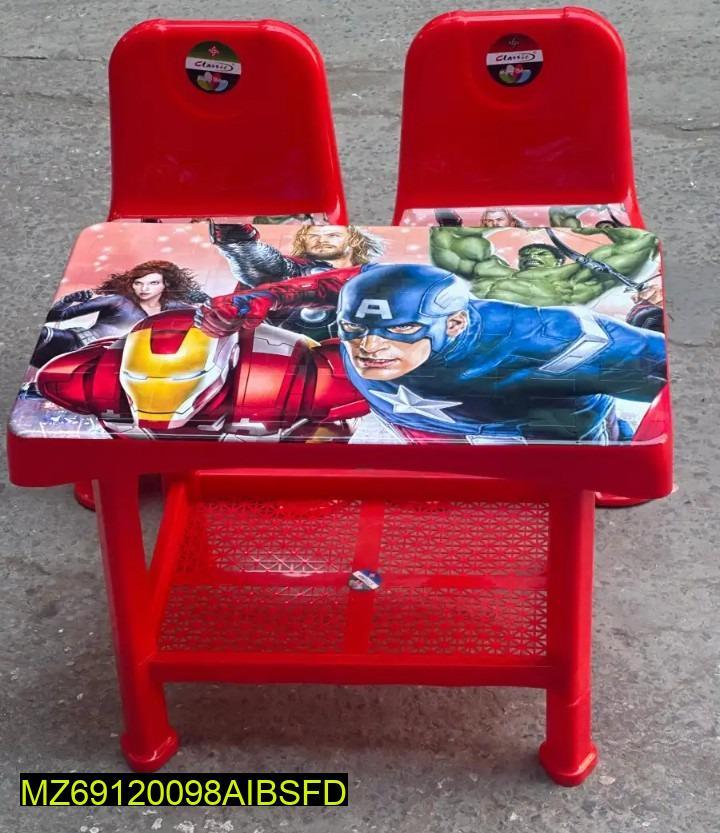 Kids Study Table Set - 2 Chairs & 1 Table | Compact Learning Furniture