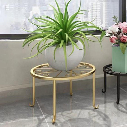 Elegant Golden Metal Plant Stand - Decorative Flower Display Rack