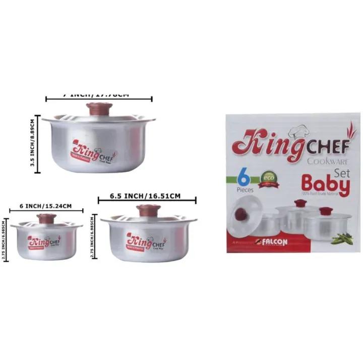 Premium Aluminum Cooking Pot Set - 3 Piece Kitchen Cookware