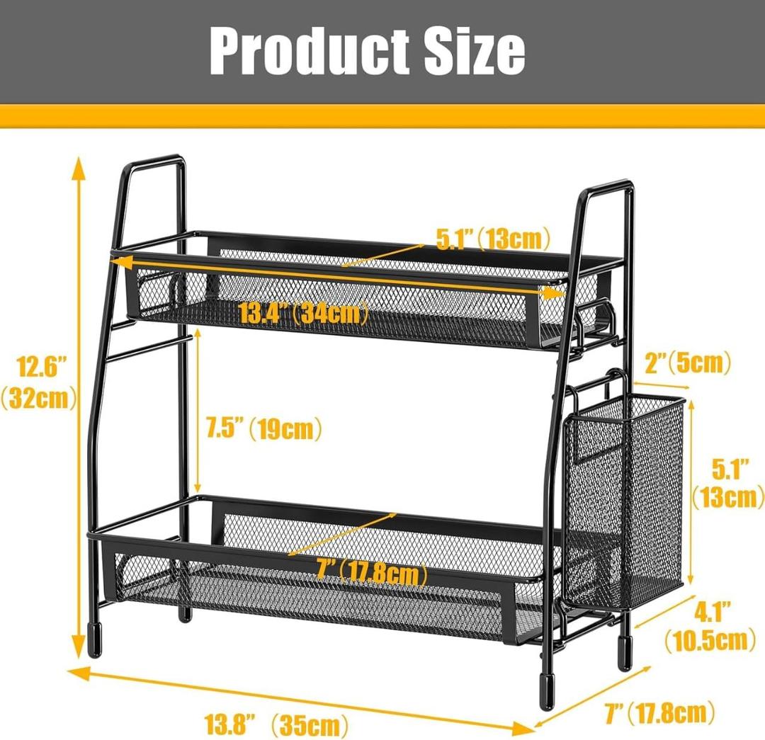 Multi-Purpose 2-Tier Organizer Rack - Bathroom & Office Storage Solution