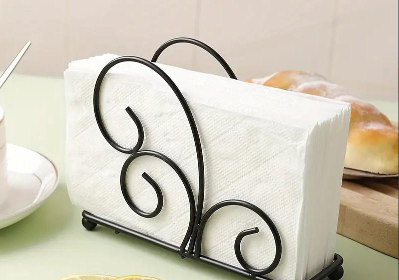 Antique Design Iron Tissue Stand - Vintage Napkin Holder for Kitchen & Dining