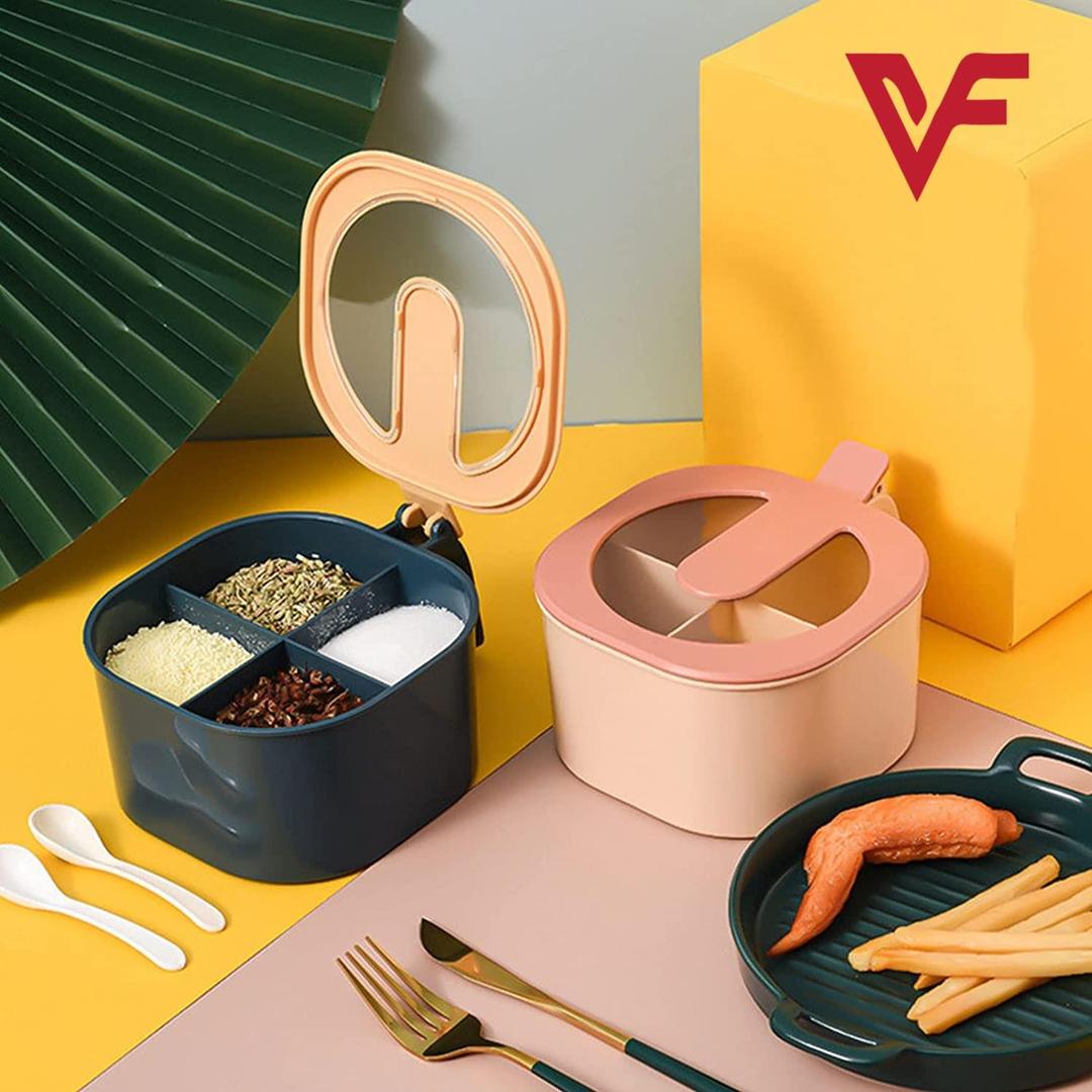 4-in-1 Spice Box with Spoons - Kitchen Organization Set