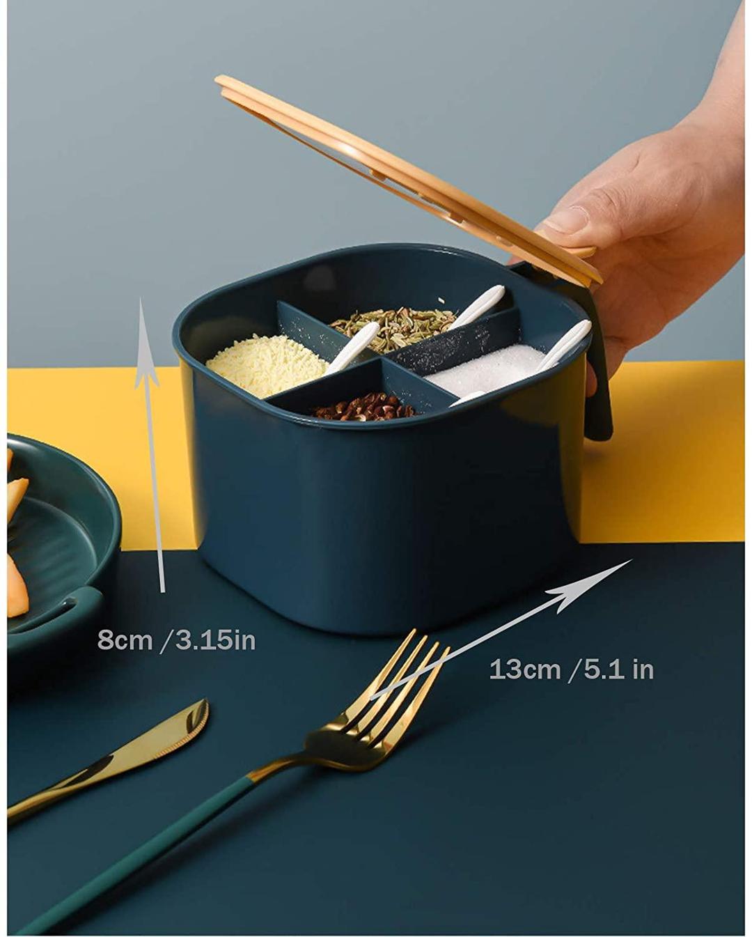 4-in-1 Spice Box with Spoons - Kitchen Organization Set