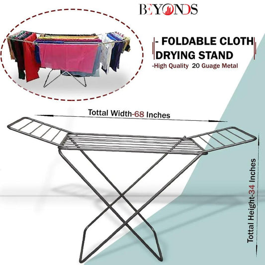 Premium Foldable Clothes Drying Stand - Stainless Steel 20 Rod Dryer