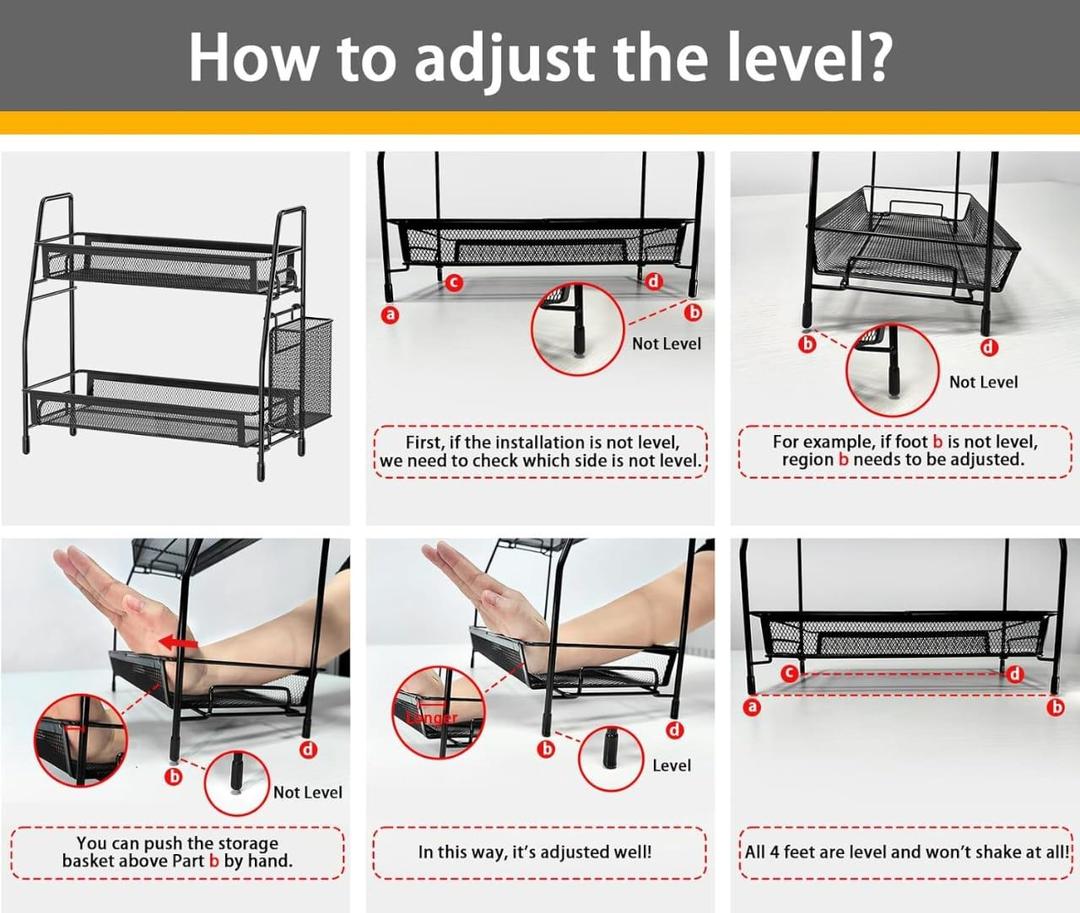 Multi-Purpose 2-Tier Organizer Rack - Bathroom & Office Storage Solution