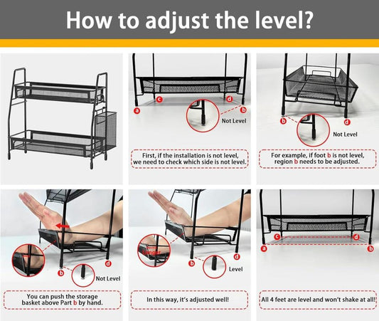 Multi-Purpose 2-Tier Organizer Rack - Bathroom & Office Storage Solution