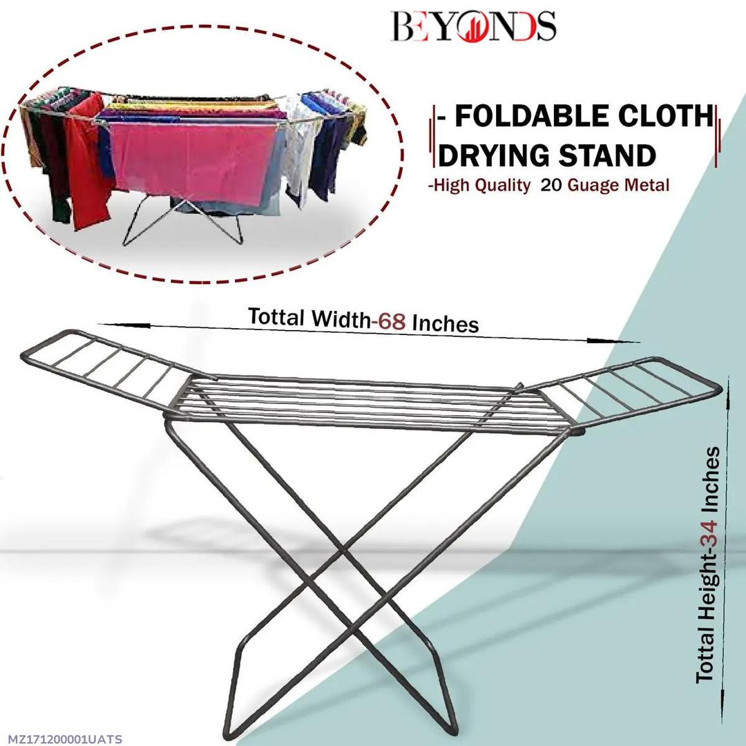 Premium Foldable Clothes Drying Stand - Stainless Steel 20 Rod Dryer
