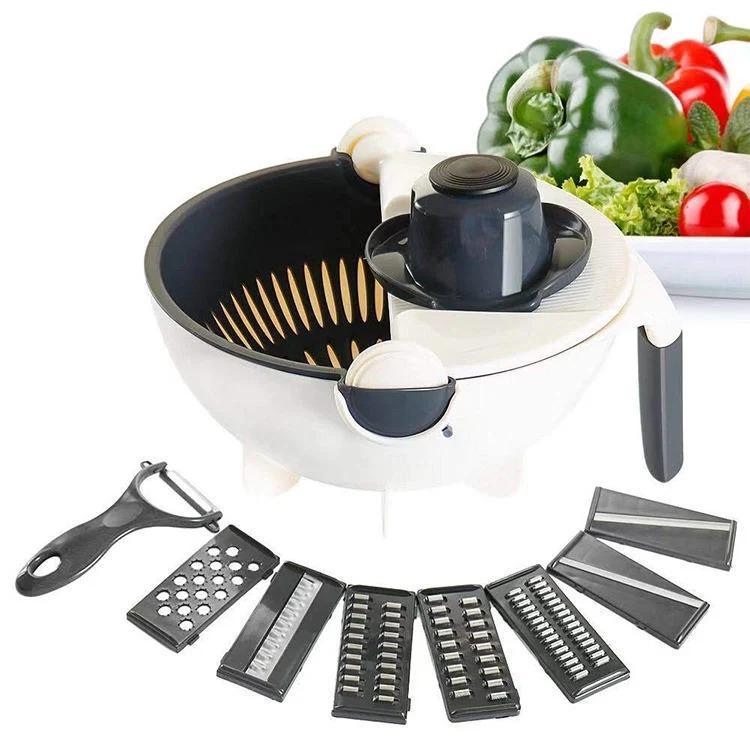 Multifunctional Vegetable Cutter with Built-in Drainer - Kitchen Tool