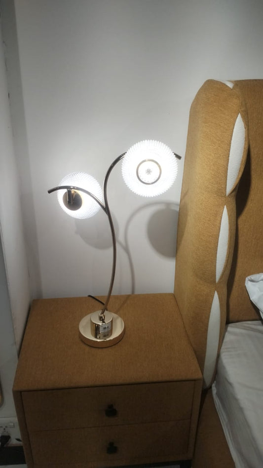 Modern Dual Head LED Table Lamp - Adjustable Chrome Desk Lamp Pakistan