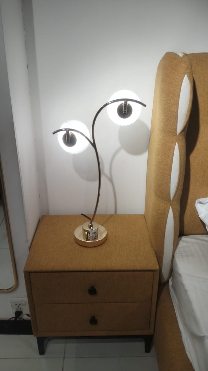 Modern Dual Head LED Table Lamp - Adjustable Chrome Desk Lamp Pakistan