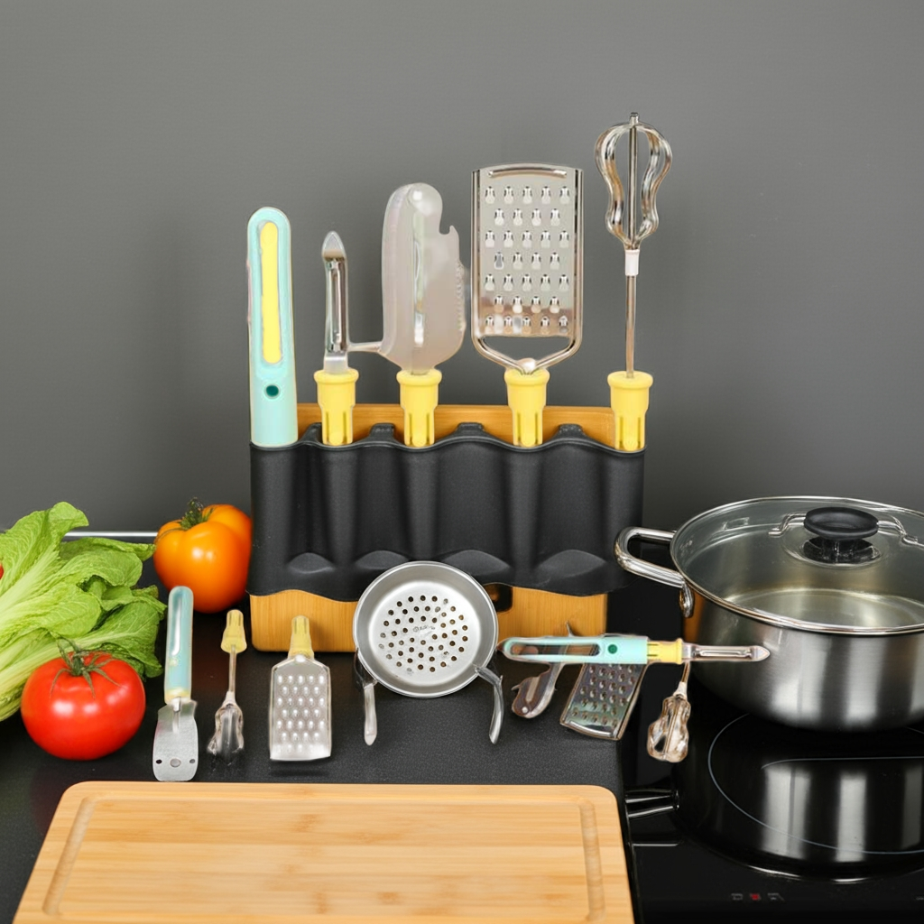 4-Piece Kitchen Accessories Set - Stainless Steel Tools